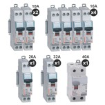 Legrand - Lot de 8 disjoncteurs + 1 interrupteur différentiel 63A - Type AC - Vis/vis - Pour T3 - Réf : 411506-P