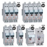 Legrand - Lot de 10 disjoncteurs + 2 interrupteurs différentiels 40A+63A - Type AC + A - Vis/vis - Pour T4 - Réf : 411617-P
