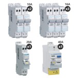 Hager - Lot de 6 disjoncteurs + 1 interrupteur différentiel 40A - Type AC - Auto - Pour T2 - Réf : CDS742F-P