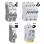 Hager - Lot de 6 disjoncteurs + 1 interrupteur différentiel 40A - Type AC - A vis - Pour T2  - Réf : CDC742F-P