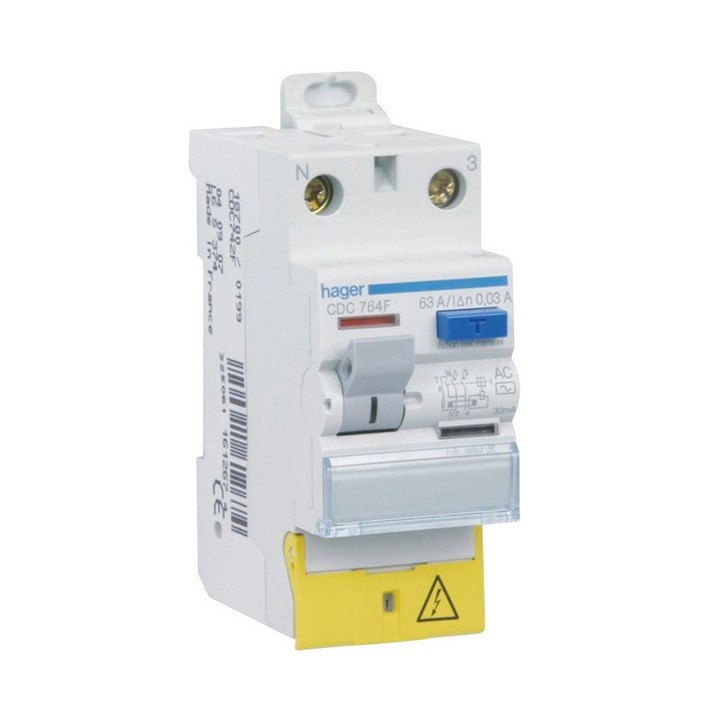 Hager - Interrupteur différentiel 63A 30mA type AC - Réf:  CDC764F