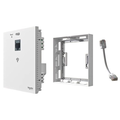 Schneider Resi9 Connect - Prise RJ45 point accès wifi bibande POE - wifi 4-5-6 -1gbit - Blanc - Réf : VDIR20491