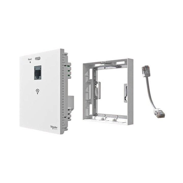 Schneider Resi9 Connect - Prise RJ45 point accès wifi bibande POE - wifi 4-5-6 -1gbit - Blanc - Réf : VDIR20491