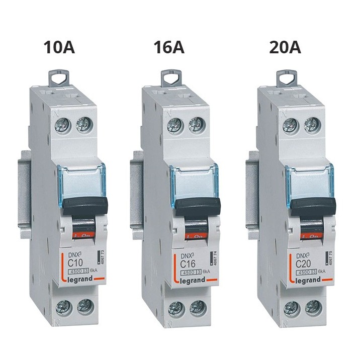 Legrand - Lot de 30 Disjoncteurs 10A / 16A / 20A DNX³ 4500 - vis/vis - 6kA - courbe C - 1 module - Réf : 406773(30)