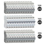 Hager - Lot de 36 Disjoncteurs 10A / 16A / 20A - 1P+N 3kA - Courbe C - A vis - Réf : MFN710(36)