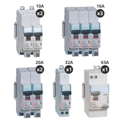 Legrand - Lot de 8 disjoncteurs + 1 interrupteur différentiel 63A - Type AC - Auto - Réf : 411650-P