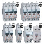 Legrand - Lot de 10 disjoncteurs + 2 interrupteurs différentiels 63A Type A + 63A Type AC - Vis/vis - Réf : 411556-P