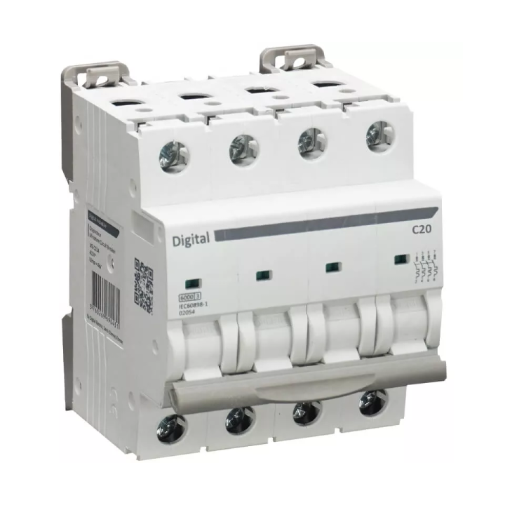 Digital Electric - Disjoncteur 4x20 A C6 kA - Réf : 02050
