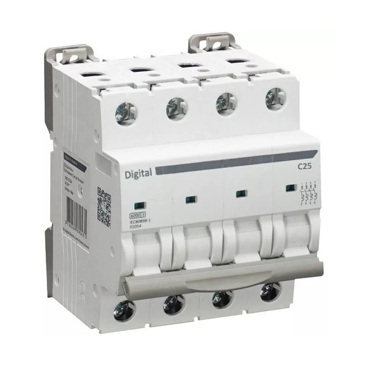 Digital Electric - Disjoncteur 4x25 A C6 kA - Réf : 02052