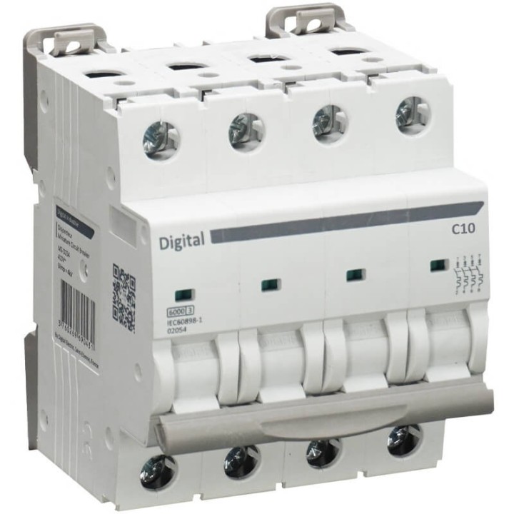 Digital Electric - Disjoncteur 4x10 A C6 kA - Réf : 02046