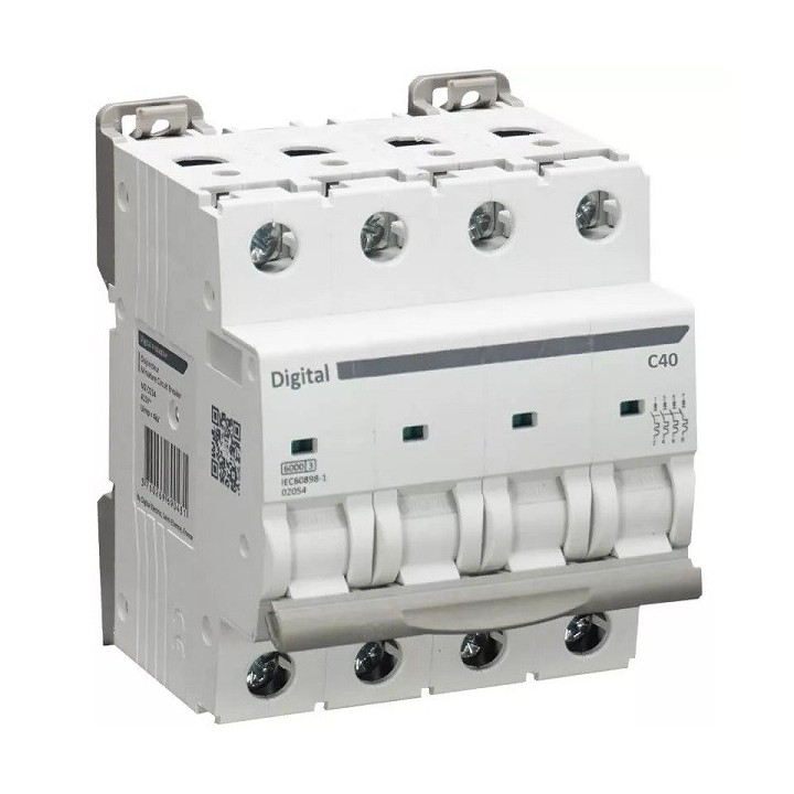 Digital Electric - Disjoncteur 4x40 A C6 kA - Réf : 02056