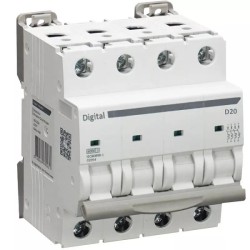 Digital Electric - Disjoncteur 4x20A - Courbe D - 6kA - Réf : 02102