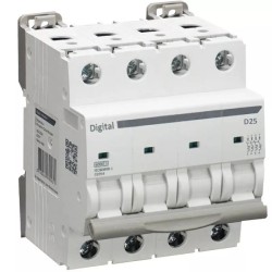 Digital Electric - Disjoncteur 4x25A - Courbe D - 6kA - Réf : 02104