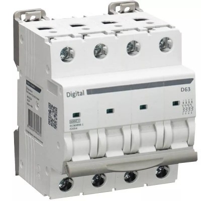 Digital Electric - Disjoncteur 4x63A - Courbe D - 6kA - Réf : 02112