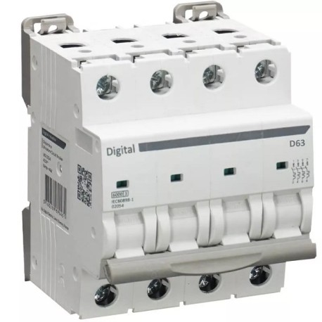 Digital Electric - Disjoncteur 4x63A - Courbe D - 6kA - Réf : 02112