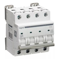 Digital Electric - Disjoncteur 4x16A - Courbe C - 10kA - Réf : 02164