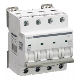 Digital Electric - Disjoncteur 4x20A - Courbe C - 10kA - Réf : 02166