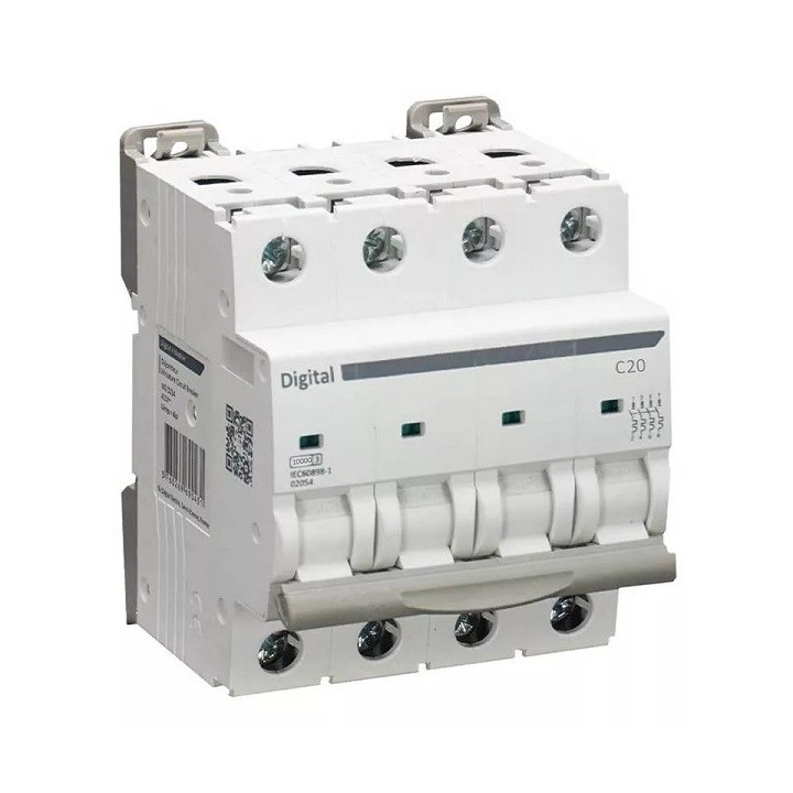 Digital Electric - Disjoncteur 4x20A - Courbe C - 10kA - Réf : 02166