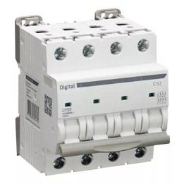 Digital Electric - Disjoncteur 4x32A - Courbe C - 10kA - Réf : 02170