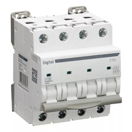 Digital Electric - Disjoncteur 4x50A - Courbe C - 10kA - Réf : 02174