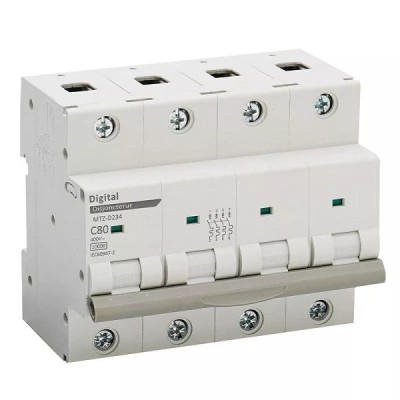 Digital Electric - Disjoncteur 4x80A - Courbe C - 10kA - Réf : 02178