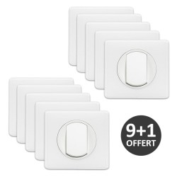 Legrand Céliane - Lot de 10 Va et Vient complets blancs dont 1 OFFERT - 10A - Réf : 099565(10)