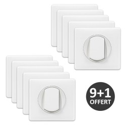 Legrand Céliane - Lot de 10 Boutons Poussoirs complets blancs - 6A - Réf : 099570(10)