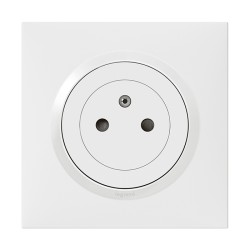 Legrand - Prise de courant 2P+T Surface dooxie one 16A livrée avec plaque carrée blanche et griffes - Réf : 600735
