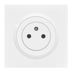 Legrand - Prise de courant 2P+T Surface dooxie 16A livrée avec plaque carrée blanche - Réf : 095015