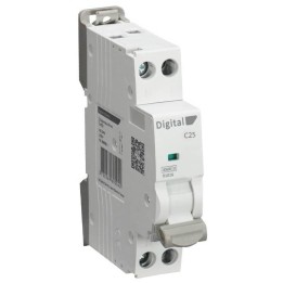 Digital Electric - Disjoncteur Phase + Neutre 25A - Courbe C - 4,5 kA - Réf : 01025