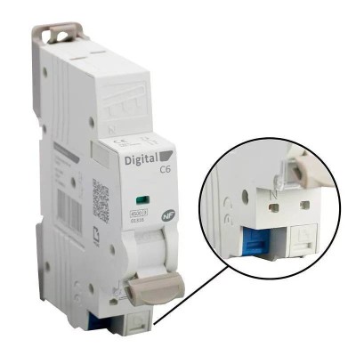 Digital Electric - Disjoncteur Phase + Neutre 6A - Courbe C - 4,5 kA I-Plug - Réf : 01306