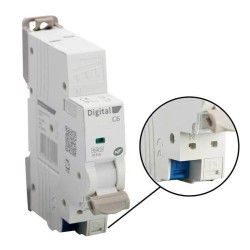 Digital Electric - Disjoncteur Phase + Neutre 6A - Courbe C - 4,5 kA I-Plug - Réf : 01306