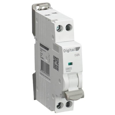 Digital Electric - Disjoncteur Phase + Neutre 25A - Courbe D - 4,5 kA - Réf : 01225