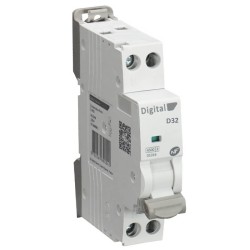 Digital Electric - Disjoncteur Phase + Neutre 32A - Courbe D - 4,5 kA - Réf : 01232