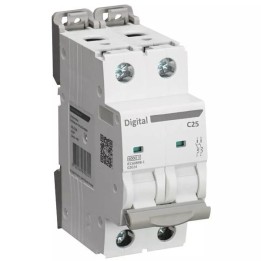 Digital Electric - Disjoncteur 2x25A - Courbe C - 6 kA - Réf : 02016