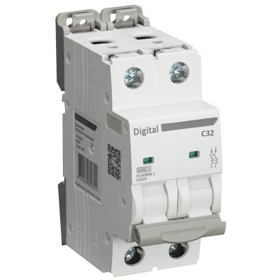 Digital Electric - Disjoncteur 2x32A - Courbe C - 6 kA - Réf : 02018