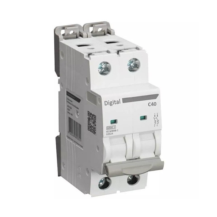 Digital Electric - Disjoncteur 2x40A - Courbe C - 6 kA - Réf : 02020