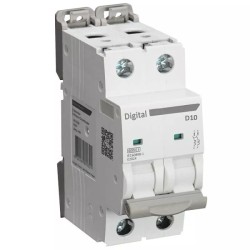 Digital Electric - Disjoncteur 2x10A - Courbe D - 6 kA - Réf : 02066