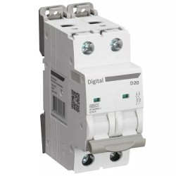 Digital Electric - Disjoncteur 2x20A - Courbe D - 6 kA - Réf : 02070