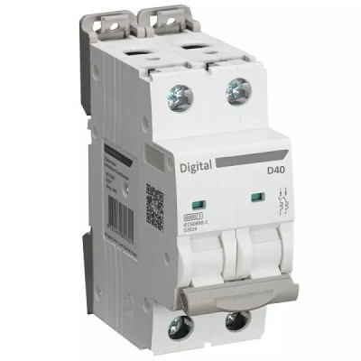 Digital Electric - Disjoncteur 2x40A - Courbe D - 6 kA - Réf : 02076
