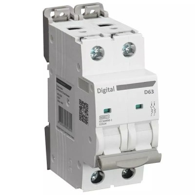 Digital Electric - Disjoncteur 2x63A - Courbe D - 6 kA - Réf : 02080