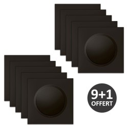 Legrand - Lot de 10 Interrupteurs ou va-et-vient complets noirs dont 1 OFFERT - Dooxie One - 10AX - Réf : 600201(10)