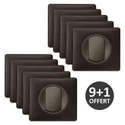 Legrand Céliane - Lot de 10 Boutons Poussoirs complets noires dont 1 OFFERT - 6A - Réf : B012(10)
