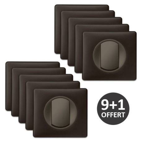 Legrand Céliane - Lot de 10 Boutons Poussoirs complets noires dont 1 OFFERT - 6A - Réf : B012(10)