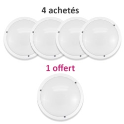 Miidex Lighting - Lot de 5 hublots dont 1 GRATUIT - Ø300 E27 Blanc IP65 - Réf : 778604(5)