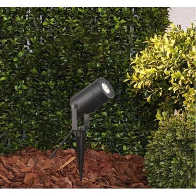 Miidex Lighting - Lot de 10 Projecteurs Piquet Slim dont 1 GRATUIT (sans ampoule) 230V GU10 Noir IP65 - Réf : 70283(10)