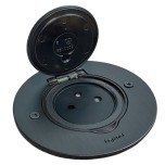 Legrand - Prise de sol simple 2P+T Standard 16A 250V avec platine ronde - Brun brossé - Réf : 089751-p