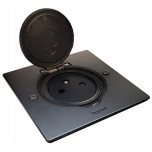 Legrand - Prise de sol simple 2P+T Standard 16A 250V avec platine carrée - Brun brossé - Réf : 089750-p