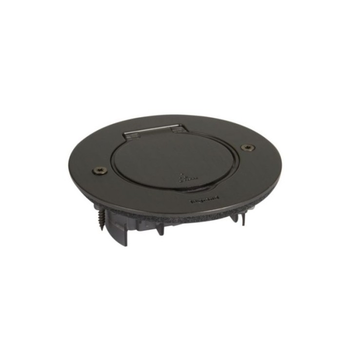 Legrand - Prise de sol simple 2P+T Standard 16A 250V avec platine ronde - Brun brossé - Réf : 089751-p