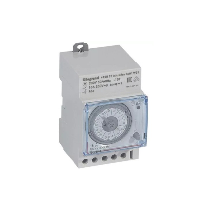 Legrand - Inter horaire programmable analogique - auto - hebdomadaire- 3 mod - Réf : 412828